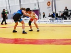 Valko-punaisissa trikoissa vääntänyt Marjaana Gardniya joutui tyytymään ylivieskan SM-paineissa hopeaan 53 kilon sarjassa. 